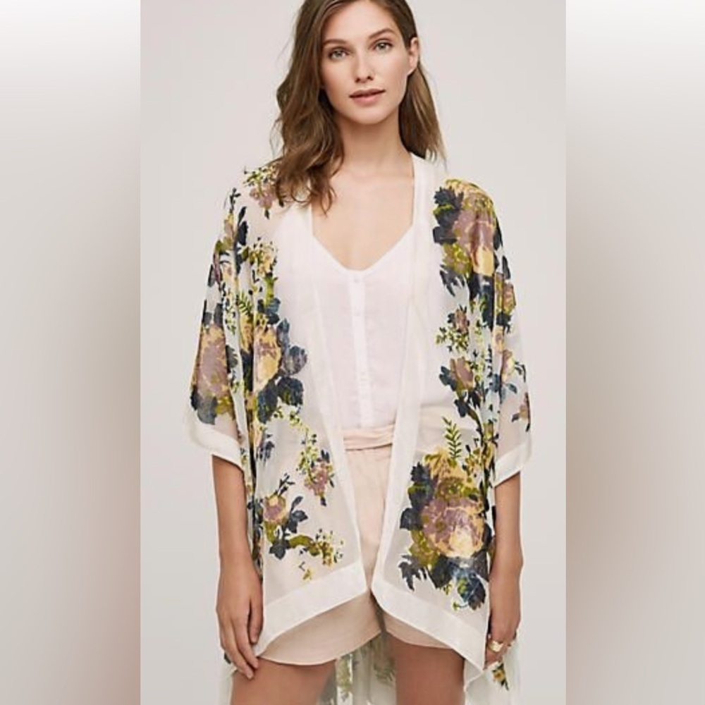 Anthropologie burnout select and silk kimono